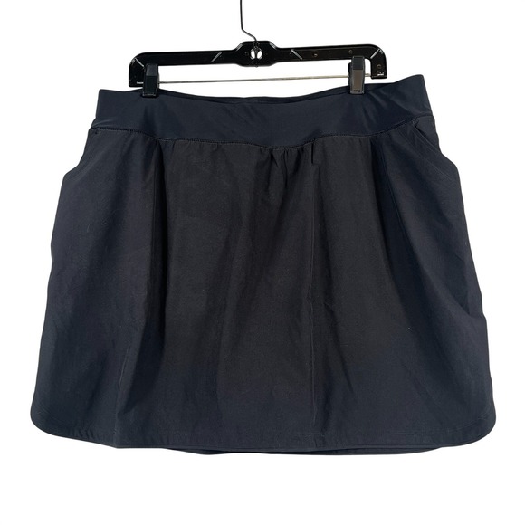 Lands' End Pants - Lands End Womens 18W Swim Skort Built In Shorts Elastic Waist Black Plus Pockets